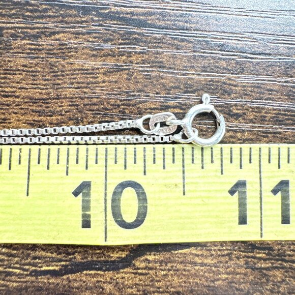 Sterling Silver 925 Scroll Design Rectangle Pendant Necklace Size 21.5" Length - Picture 12 of 14